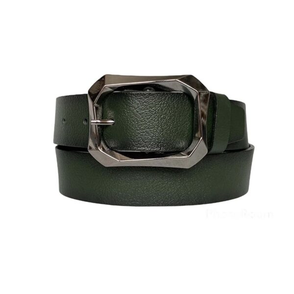 green leather belt for women jean stylish buckle AN BYN 07 11