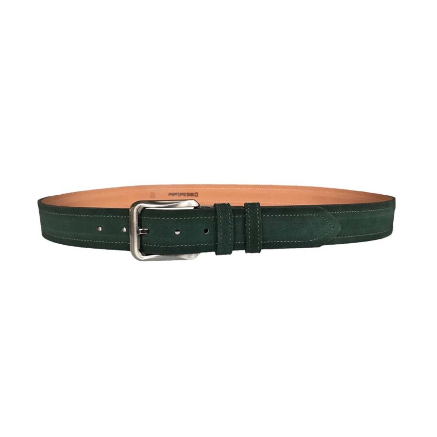 green suede denim belt wide genuine leather 4 0 cm 2li Suet deri 4CM 23