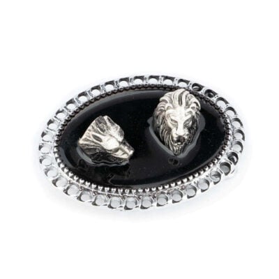 handcrafted belt buckle wolf lion heads 1 WOLLIO40BLCTARG USD75