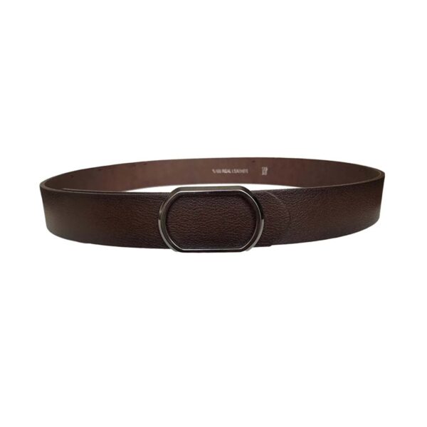 male dark brown denim belt with silver buckle 4 Cm GoToka 45