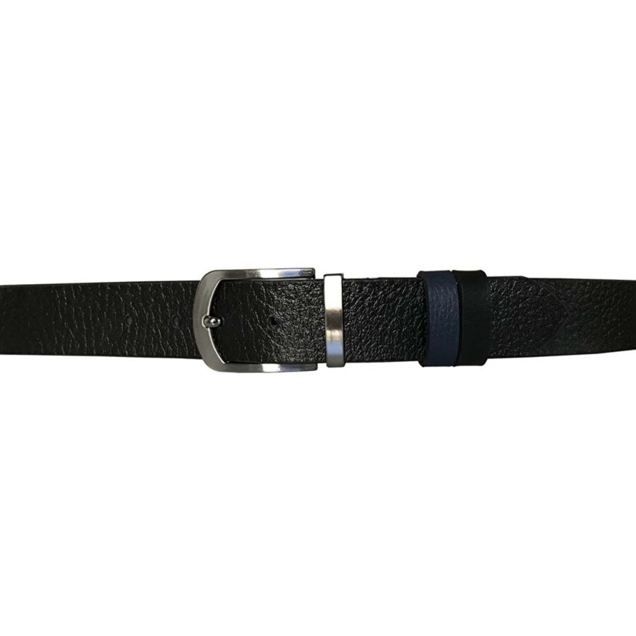 male reversible belt blue black real leather 4 0 cm DK CIFT LASI 4CM 4