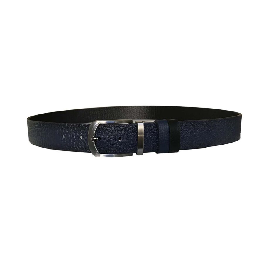 male reversible belt blue black real leather 4 0 cm DK CIFT LASI 4CM 5