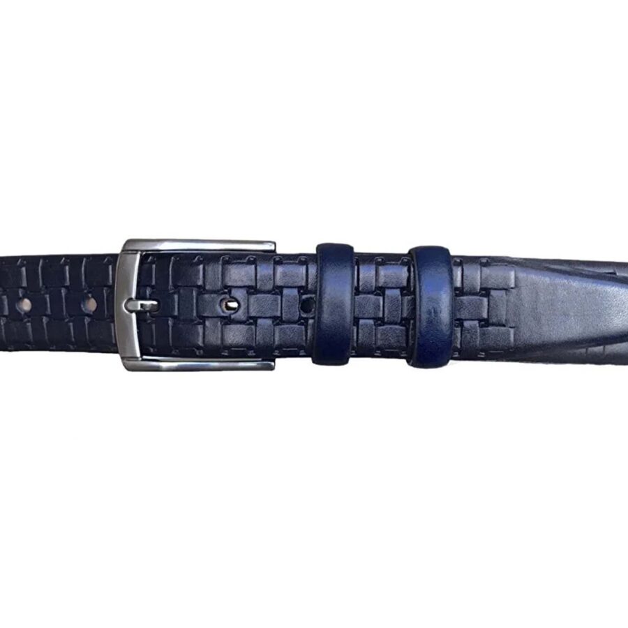 mens belt for suit dark blue woven texture 2li 111 113 5