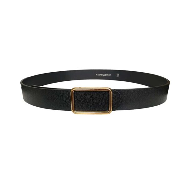 mens black and gold buckle belt for jeans 4 0 cm 4 Cm GoToka 39