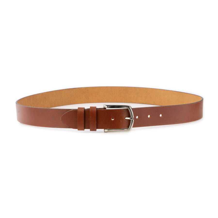 mens casual belt for denim tan brown thick leather 1 12 01072024 38 TANSMO