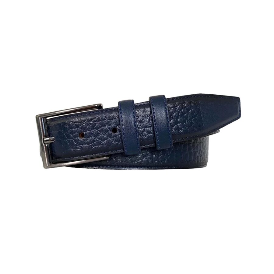 mens high quality belt dark blue leather arizona dksli kla 7
