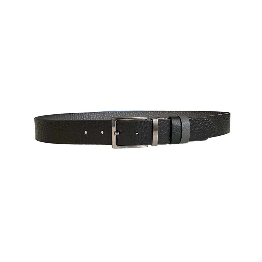 mens reversible belt grte black cow leather 4 0 cm DK CIFT DUZ Gri 11