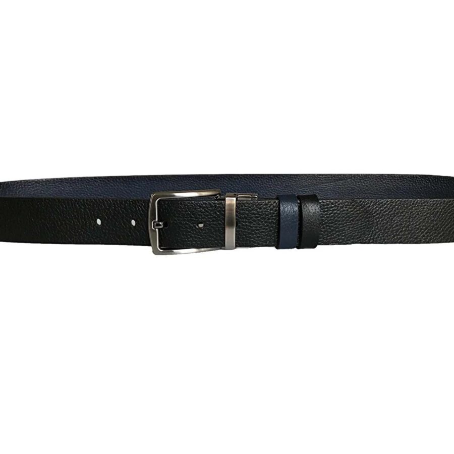 mens reversible leather belt dark blue black 4 0 cm DK CIFT DUZ SILA 3