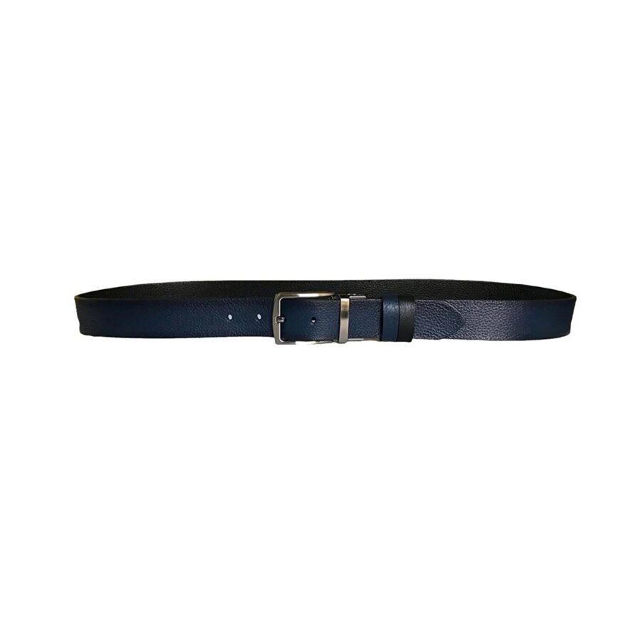 mens reversible leather belt dark blue black 4 0 cm DK CIFT DUZ SILA 4