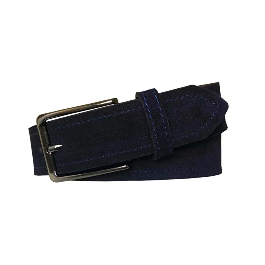 mens wide belt dark blue suede leather 2li Suet LA SI 4