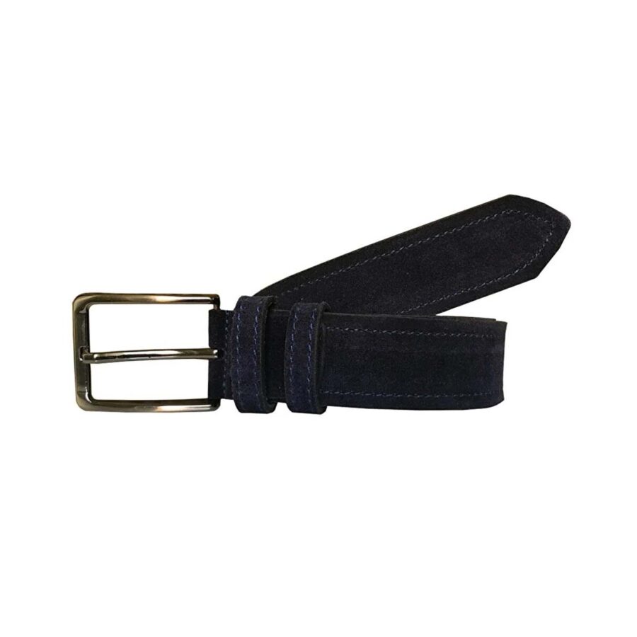 mens wide belt dark blue suede leather 2li Suet LA SI 5