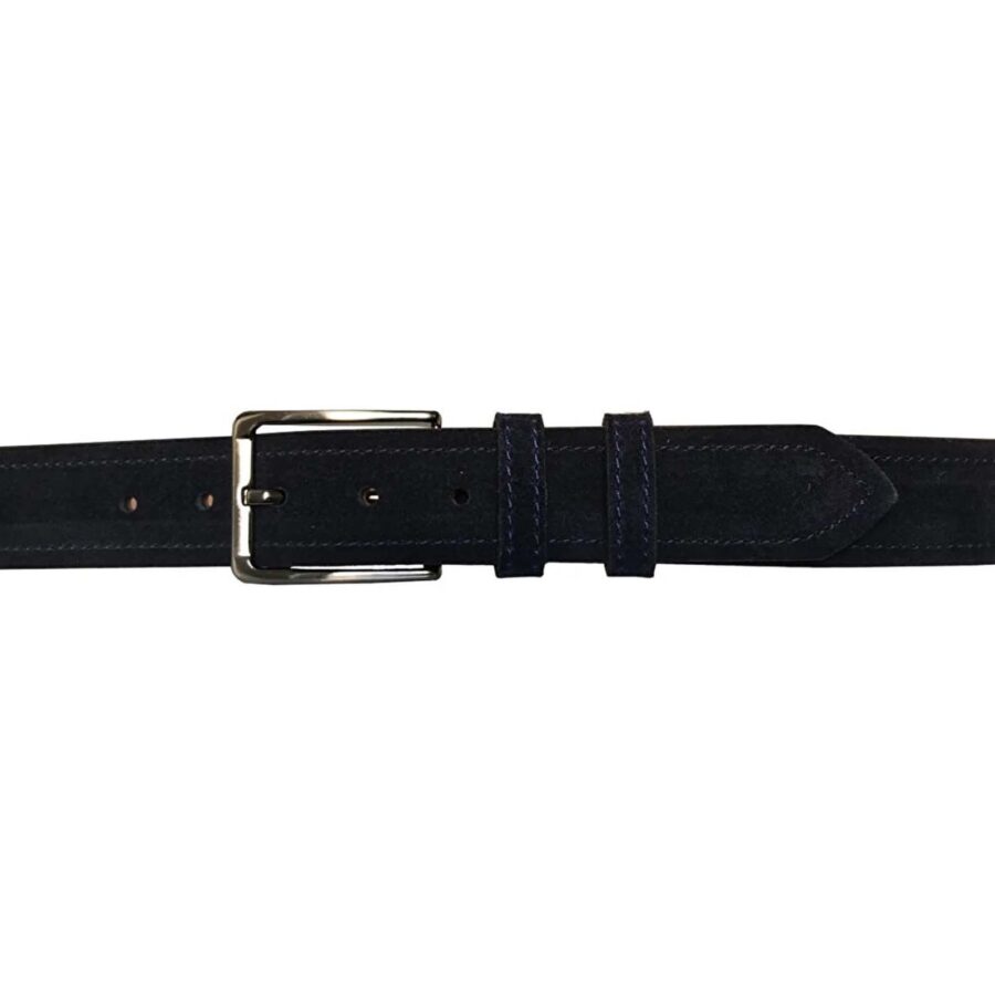 mens wide belt dark blue suede leather 2li Suet LA SI 6