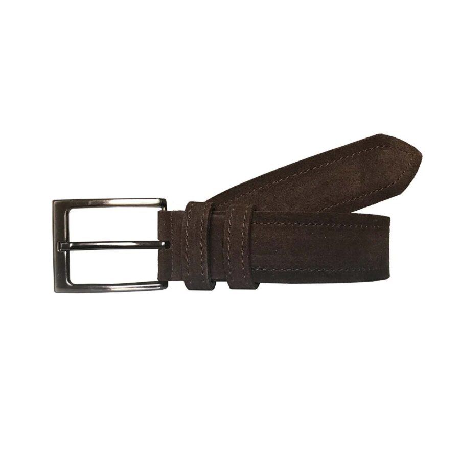 mens wide leather belt brown suede 4 0 cm 2li Suet KOKA SI 10