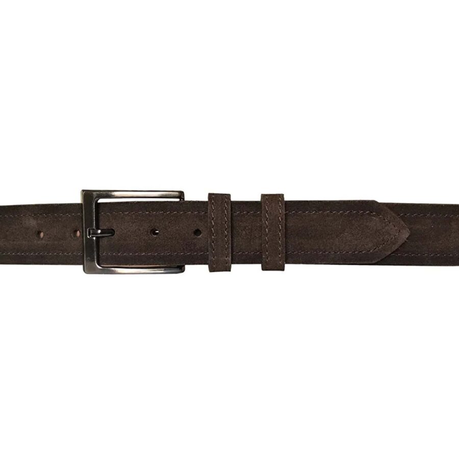mens wide leather belt brown suede 4 0 cm 2li Suet KOKA SI 11