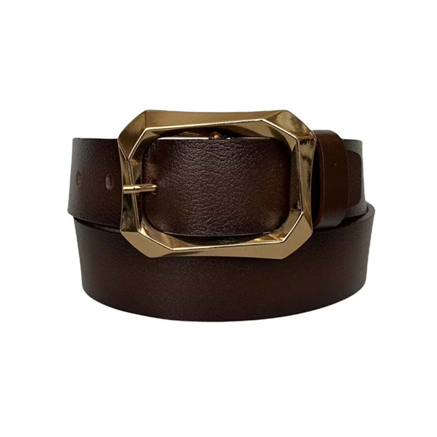 stylish belt for women dark brown leather 1 1 2 inch wide AN BYN 08 14