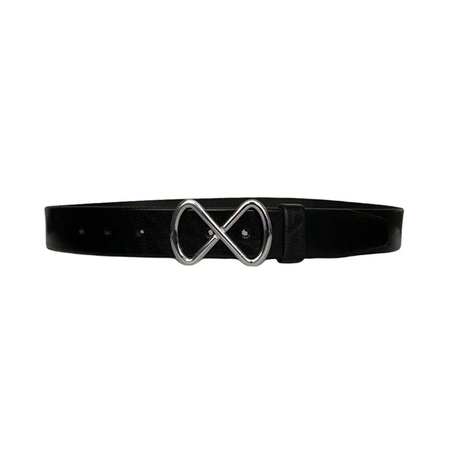 stylish lady belt infinity buckle black genuine leather an byn 41 9