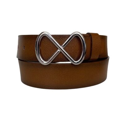 stylish lady belt infinity buckle brown genuine leather an byn 41 1