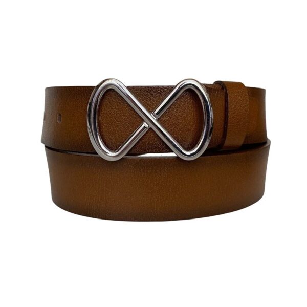 stylish lady belt infinity buckle brown genuine leather an byn 41 1