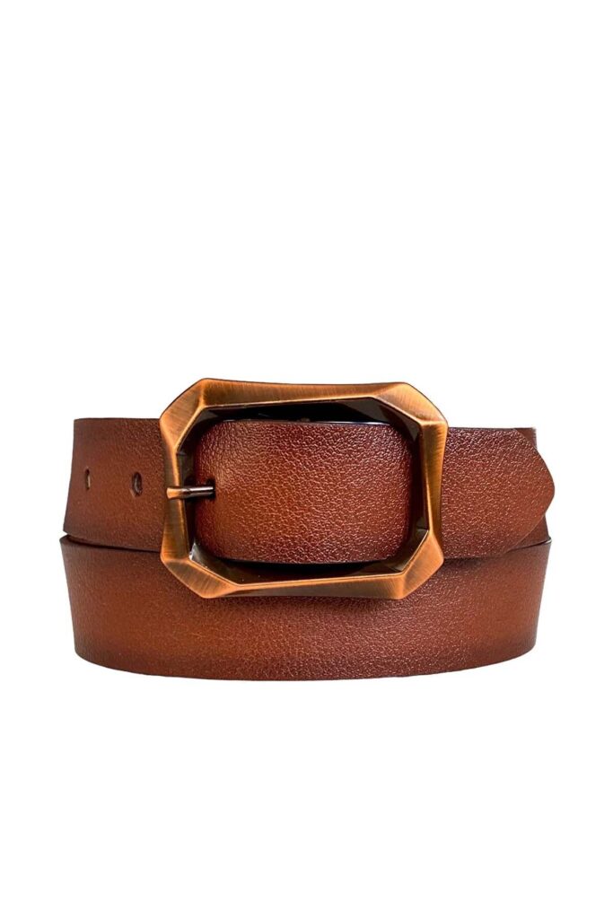 tobacco belt buckles Women's Tobacco Mom Jeans Belt With Copper Buckle 4.0 cm 30
