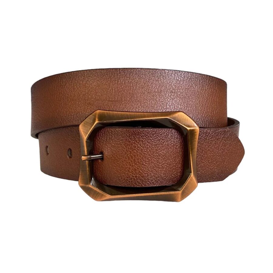 tobacco mom jeans belt with copper buckle 4 0 cm 08 bakir 22