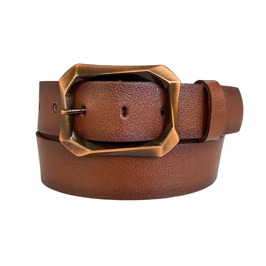 tobacco mom jeans belt with copper buckle 4 0 cm 08 bakir 23