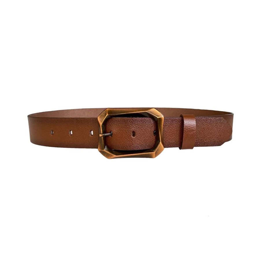 tobacco mom jeans belt with copper buckle 4 0 cm 08 bakir 24