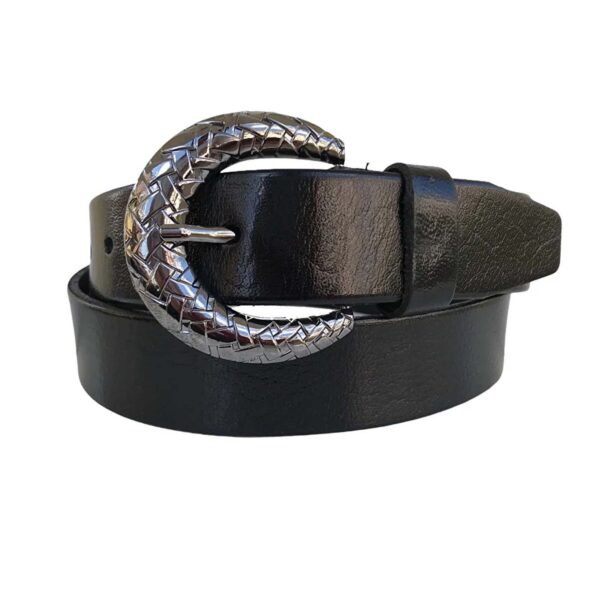 unique lady jeans belt stylish buckle black genuine leather AN BYN 18 14