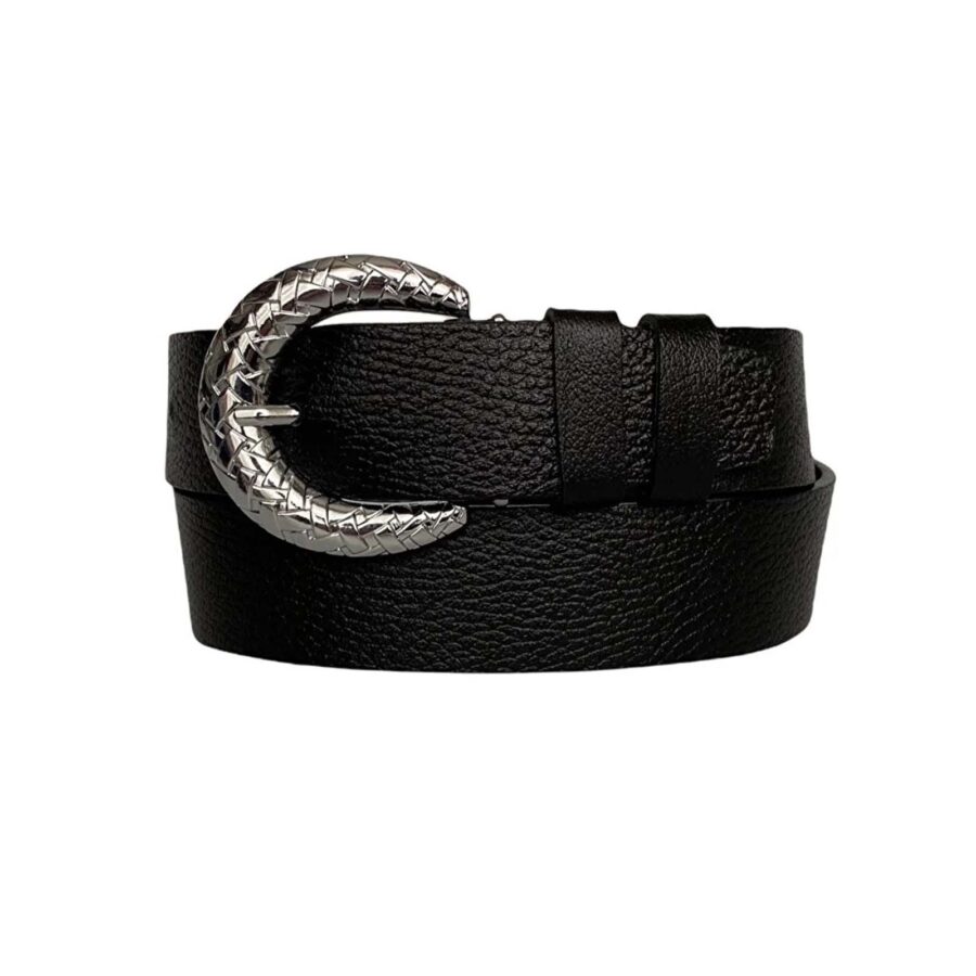 unique lady jeans belt stylish buckle black genuine leather AN BYN 18 4