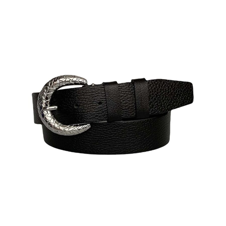 unique lady jeans belt stylish buckle black genuine leather AN BYN 18 5