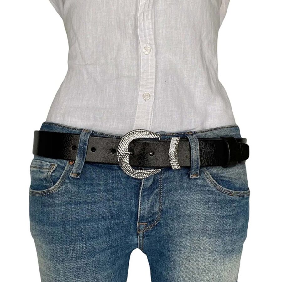 western belts for ladies black leather an byn 63 17