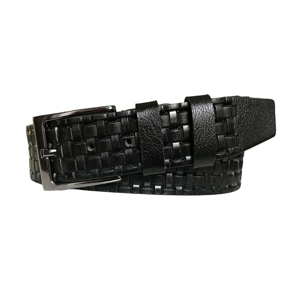 MINE DENIM Leather Western Belt （BLK） wide-black-belt-for-jeans-