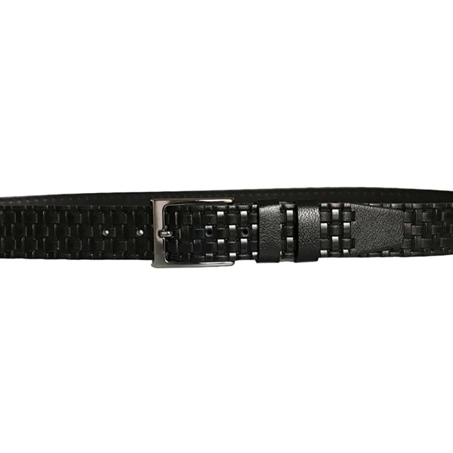 wide black belt for jeans woven texture 2li 119 120 3