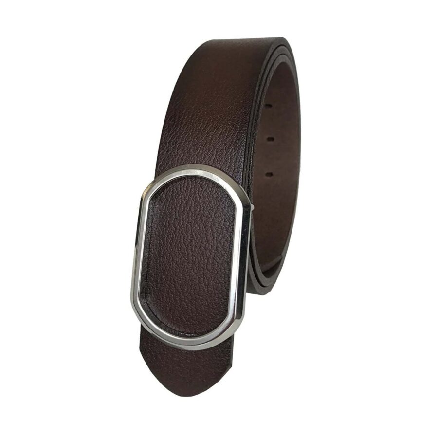 wide casual belts for men dark brown leather 4 Cm GoToka 5