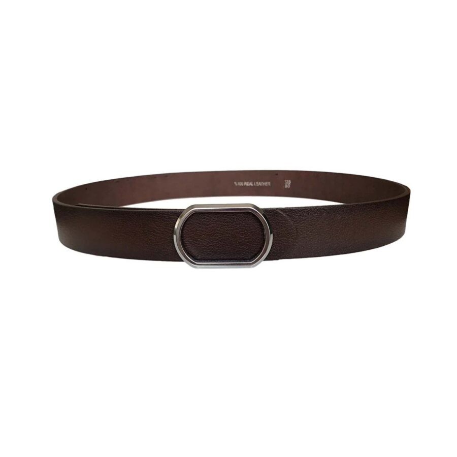 wide casual belts for men dark brown leather 4 Cm GoToka 6
