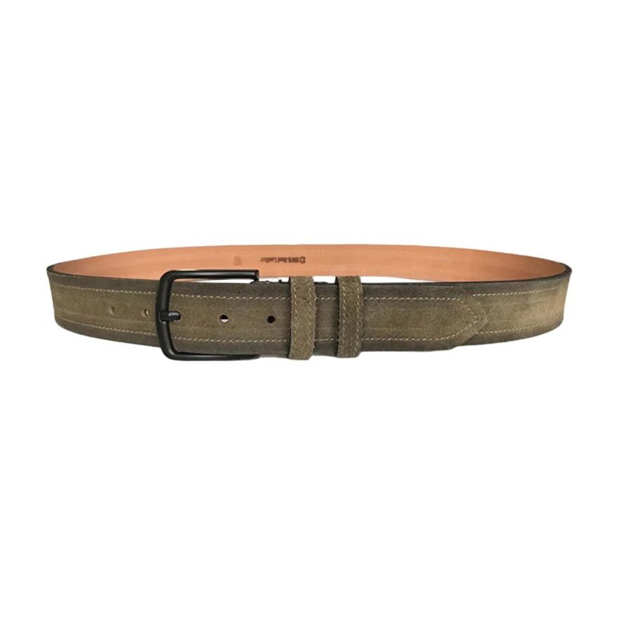 wide leather belt for jeans olive green suede 2li Suet deri 4CM 9