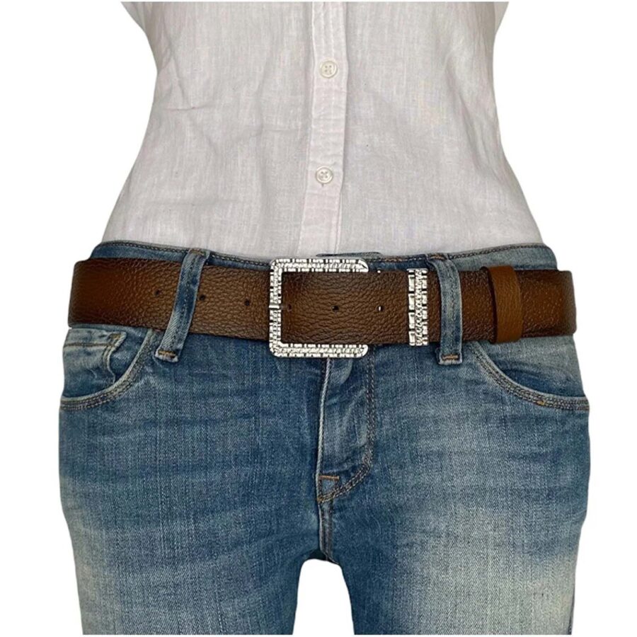 womens belts for denim designer buckle brown calfskin an byn 62 3