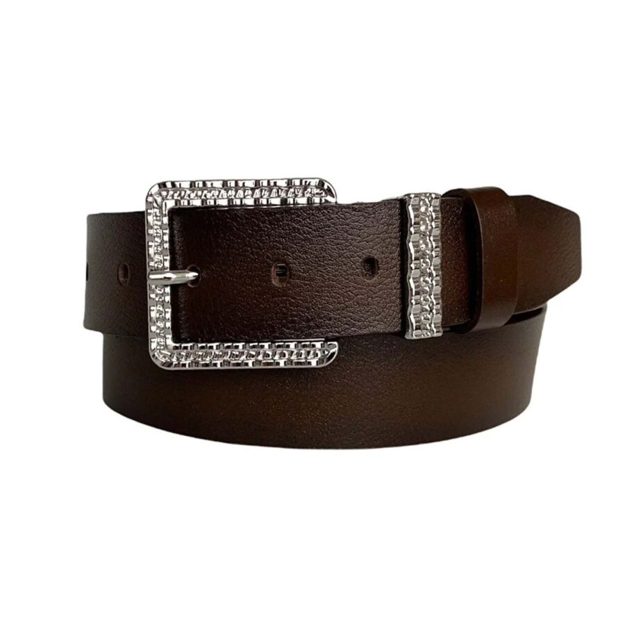 womens belts for denim designer buckle dark brown calfskin an byn 62 6