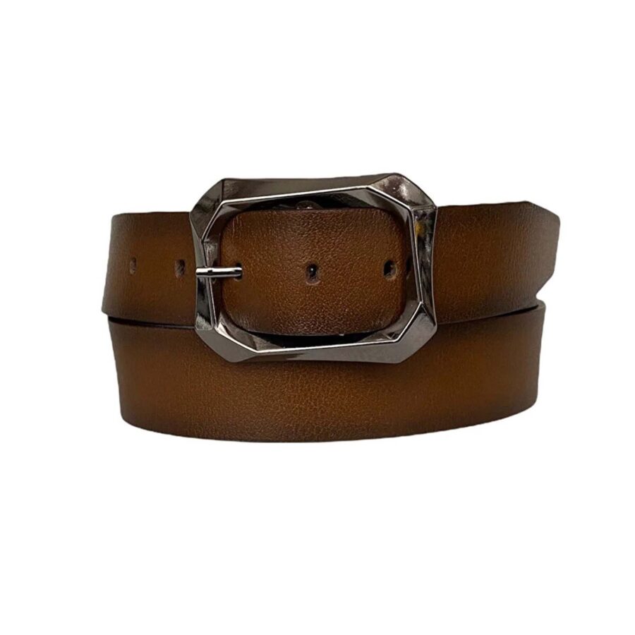 womens brown belt for jean wide thick 1 1 2 inch AN BYN 07 16