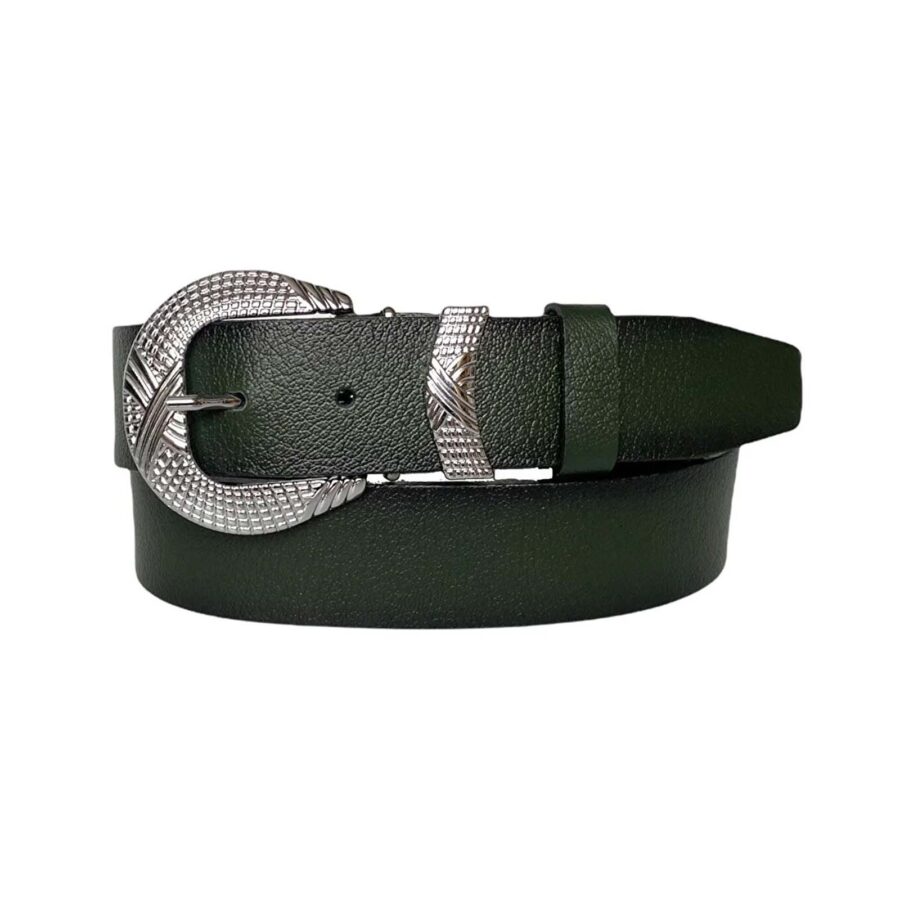 womens cowboy belts green leather an byn 63 7