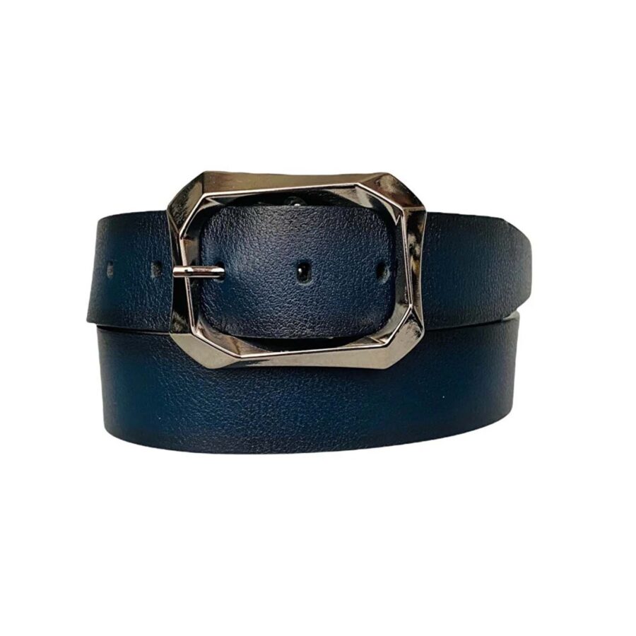 womens dark blue belt for jean wide thick 1 1 2 inch AN BYN 07 19