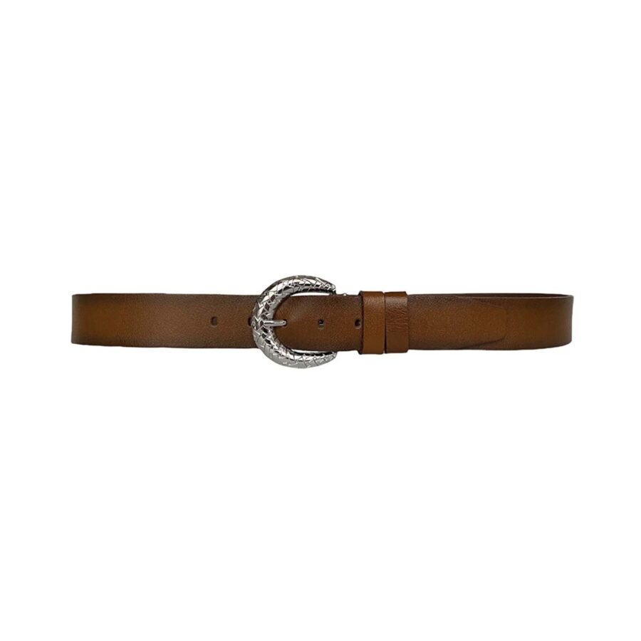 womens designer belt brown genuine leather AN BYN 18 11