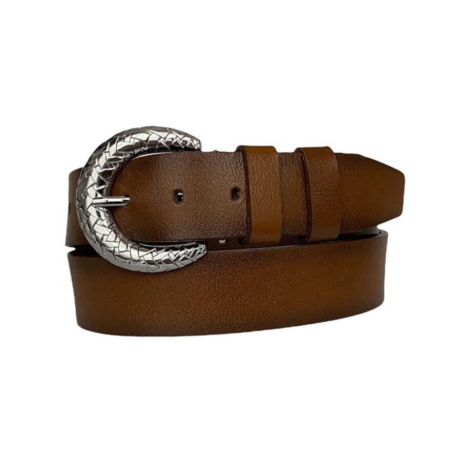 womens designer belt brown genuine leather AN BYN 18 9