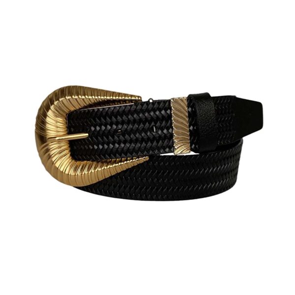 womens designer cowboy belts gold buckle black leather an byn 65 15