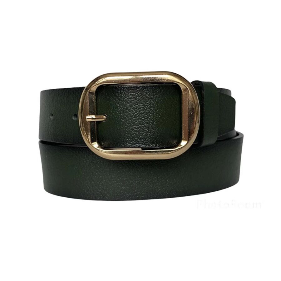 womens green belt for jeans golden buckle 4 0 cm 4 Cm an byn 44 2