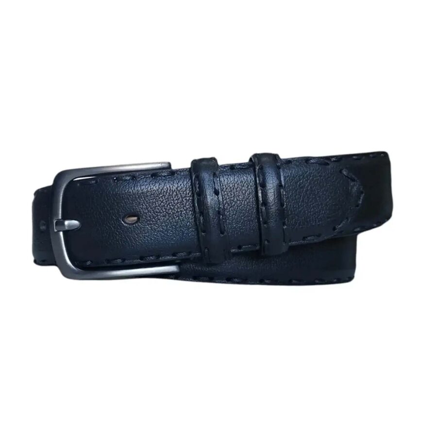 Black Mens Belt For Jeans Thick Stitched 4 0 cm 1 05 20032024 ATLCA40OLLE