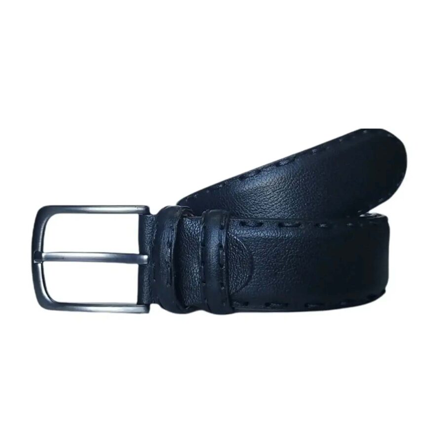 Black Mens Belt For Jeans Thick Stitched 4 0 cm 2 06 20032024 ATLCA40OLLE