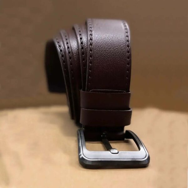 Brown Buffalo Leather Belt For Denim 4 0 cm 10 20032024 ATLCA40OLLE