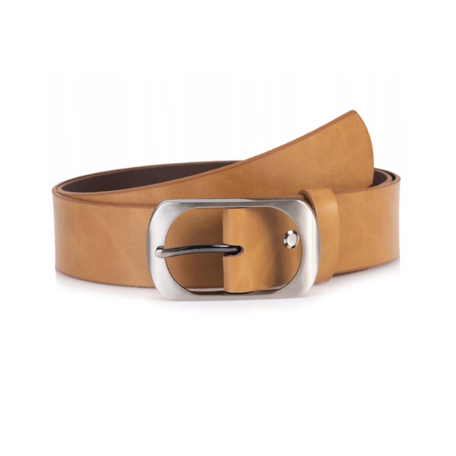 Camel Female Leather Belt For Jeans Wide 1 1 2 Inch 1 02 28032024SEPH