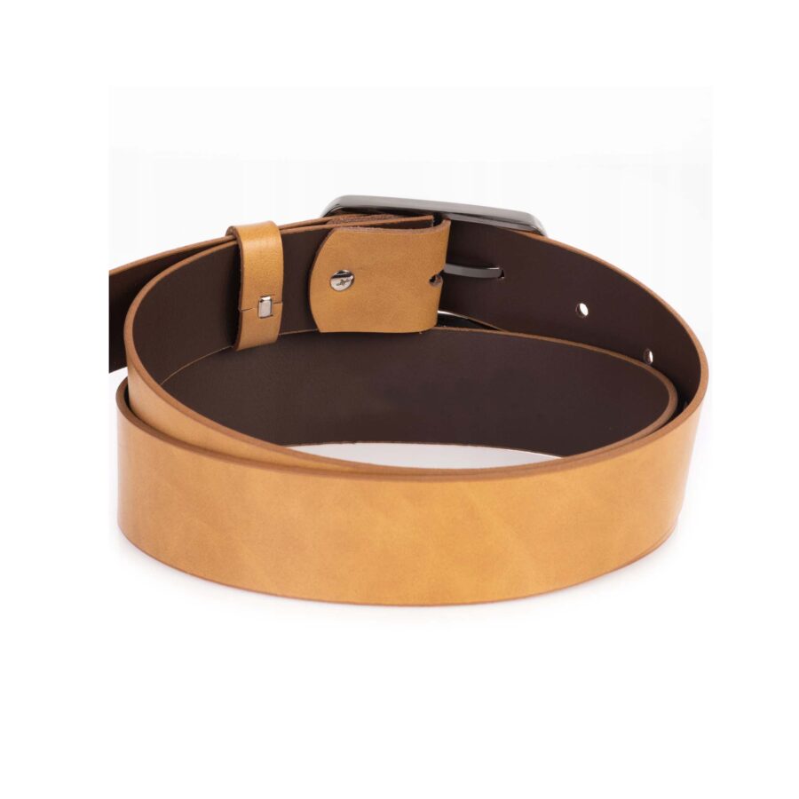 Camel Female Leather Belt For Jeans Wide 1 1 2 Inch 5