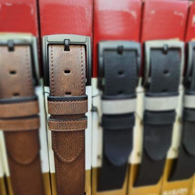 Cognac leather belt for mens jeans 20 110324JEAN40KASV